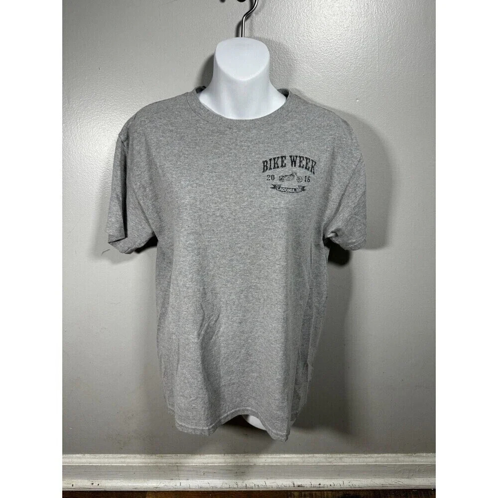 Daytona Beach 2016 Bike Week T-Shirt Gray Tee Adult Size M